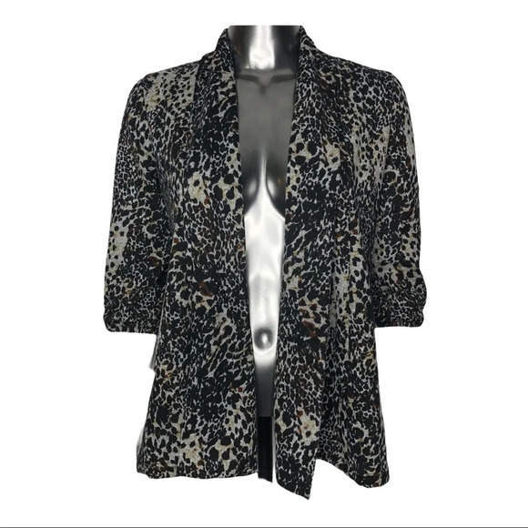 🛍️3/$40 Brody Myles Lightweight Animal Print Knit Cardigan Size Small - Picture 6 of 6